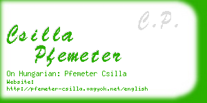 csilla pfemeter business card